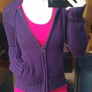 American Eagle Purple Knit Zip Hoodie